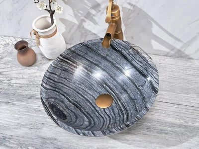 INFINITY ART BASIN NATURE STONE ROUND MARBLE 420MM