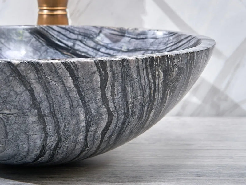 INFINITY ART BASIN NATURE STONE ROUND MARBLE 420MM