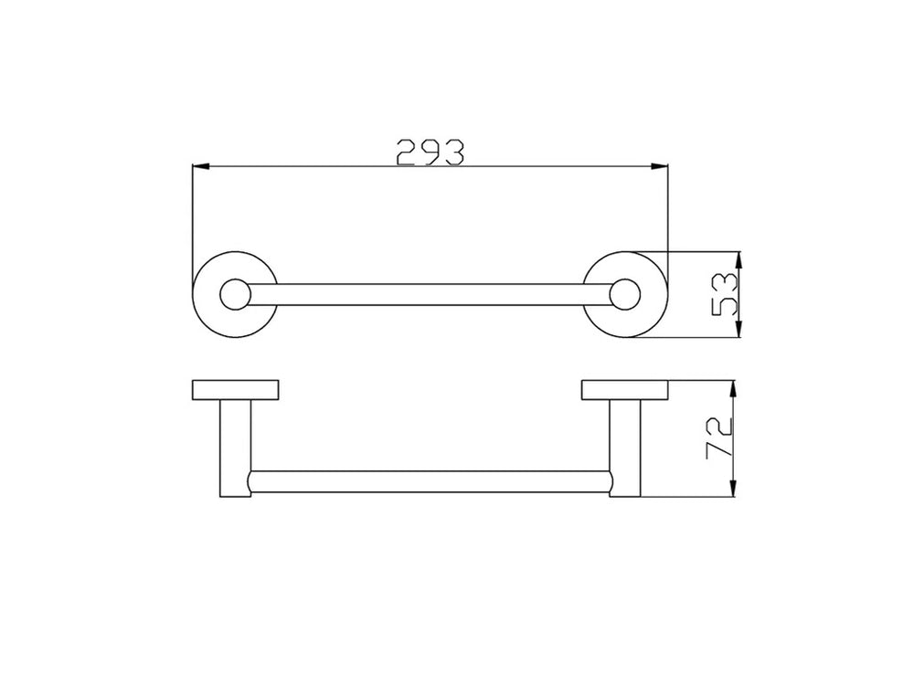 INSPIRE RONDO SINGLE NON-HEATED TOWEL BAR BLACK 250MM