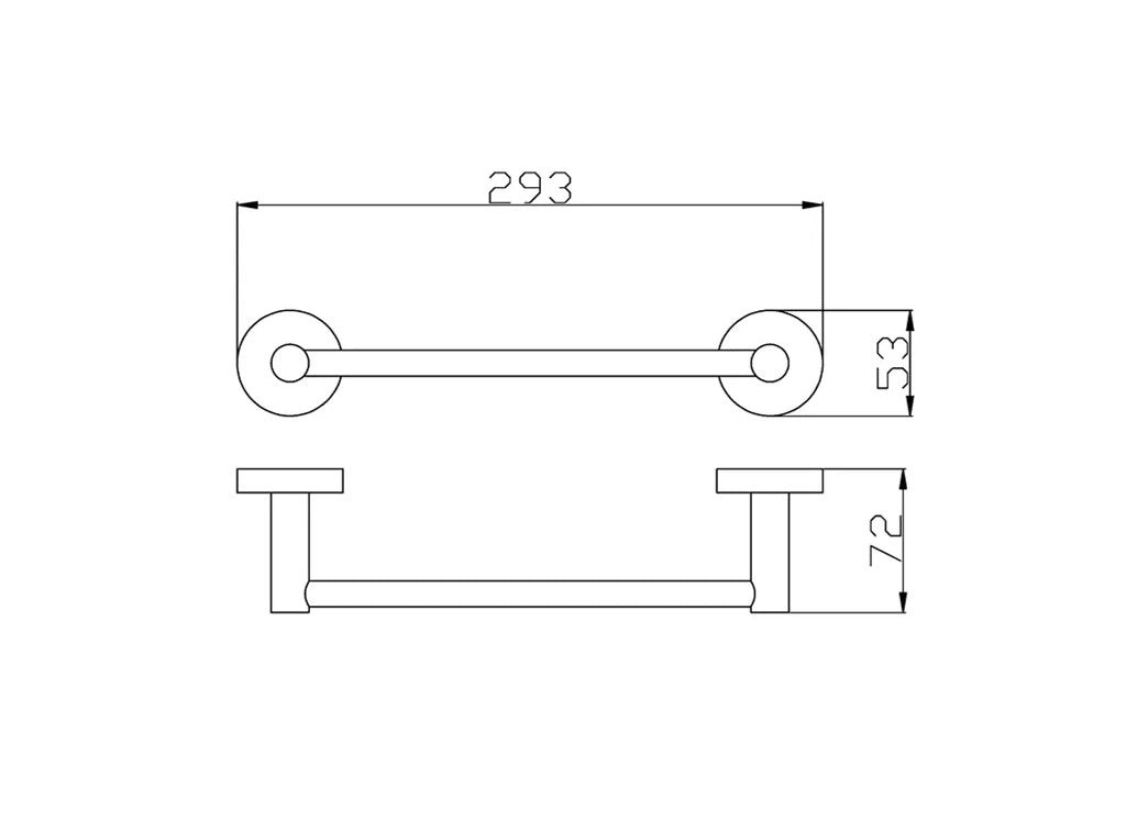 INSPIRE RONDO SINGLE NON-HEATED TOWEL BAR BLACK 250MM