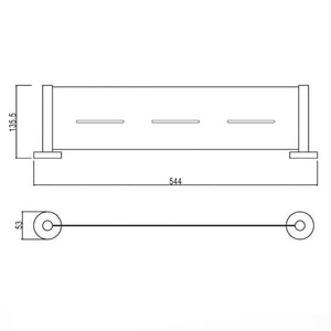 INSPIRE ROUND SHOWER SHELF BRUSHED NICKEL 544MM