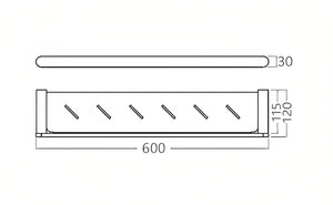 INSPIRE VETTO METAL SHELF GUN METAL 600MM