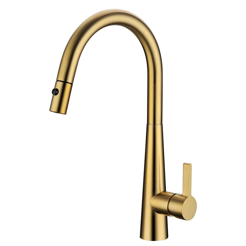 IKON OTUS LUX PULL-OUT SINK MIXER BRUSHED GOLD