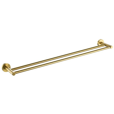IKON OTUS DOUBLE NON-HEATED TOWEL RAIL BRUSHED GOLD 600MM AND 750MM
