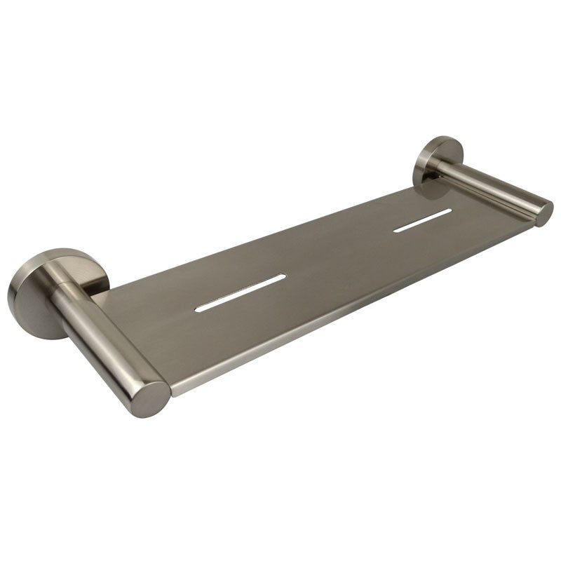 IKON OTUS BLACK METAL SHELF BRUSHED NICKEL 385MM