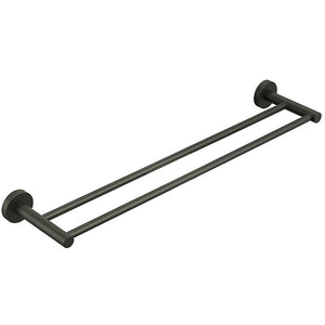IKON OTUS DOUBLE NON-HEATED TOWEL RAIL GUN METAL 600MM AND 750MM