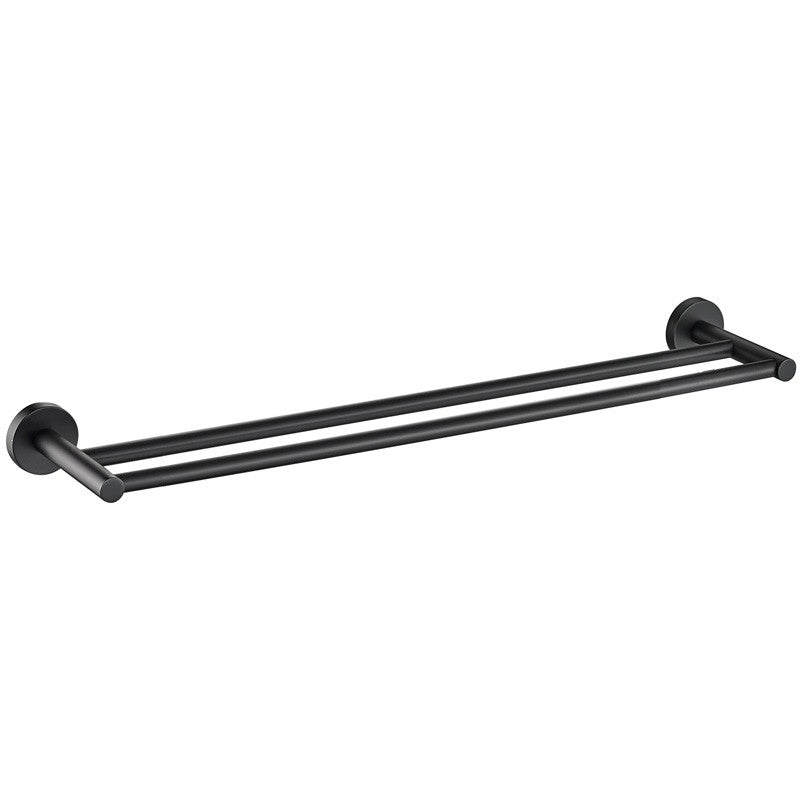 IKON OTUS DOUBLE NON-HEATED TOWEL RAIL MATTE BLACK 600MM AND 750MM