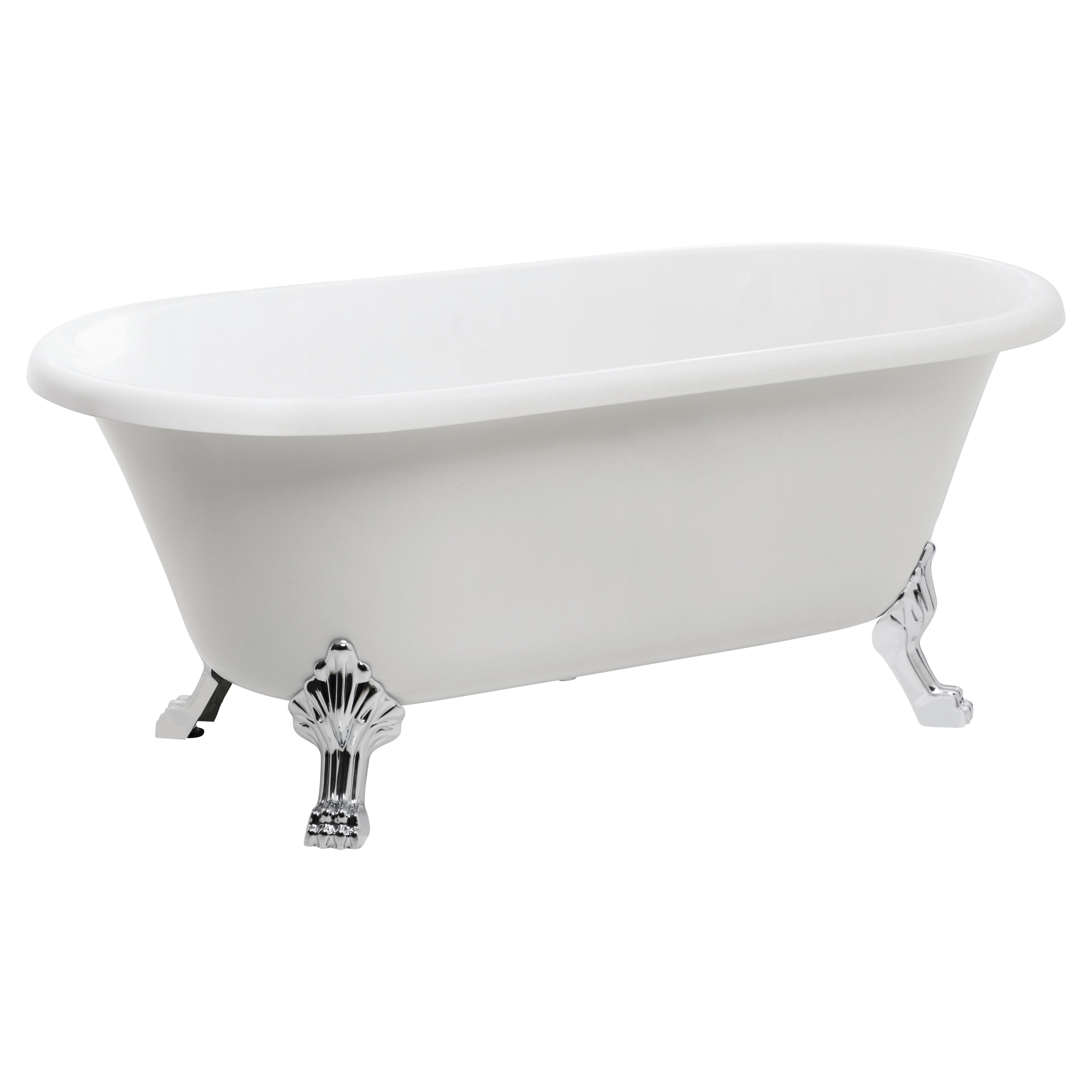 JOHNSON SUISSE COLONIAL FREESTANDING BATH ACRYLIC WHITE 1500MM