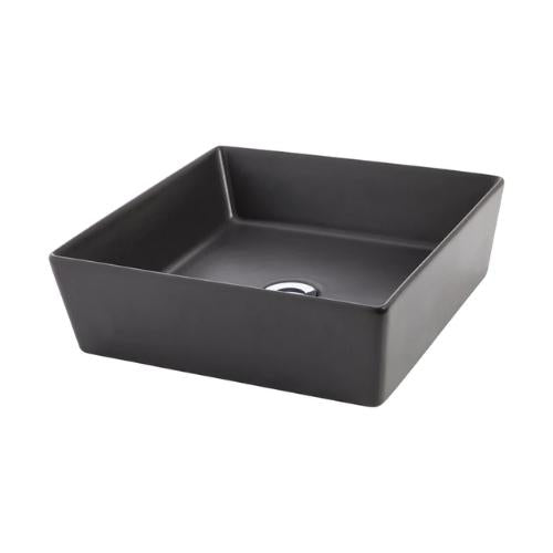 JOHNSON SUISSE VENEZIA SQUARE GRAPHITE COUNTER TOP BASIN DARK GREY 380MM