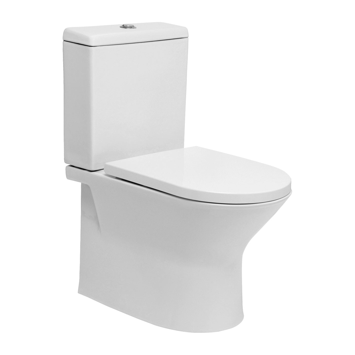 JOHNSON SUISSE EMILIA RIMLESS FLUSH TO WALL TOILET GLOSS WHITE