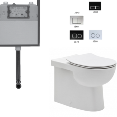 JOHNSON SUISSE TOLEDO XTRA ECONOFLUSH RIMLESS CONCEALED TOILET GLOSS WHITE