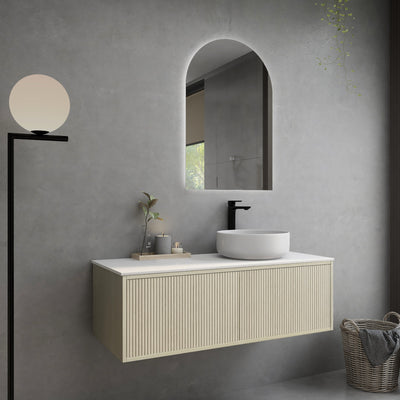 CETO BELLEVUE COASTAL OAK 1200MM SINGLE BOWL WALL HUNG VANITY (AVAILABLE IN LEFT AND RIGHT HAND DRAWER)