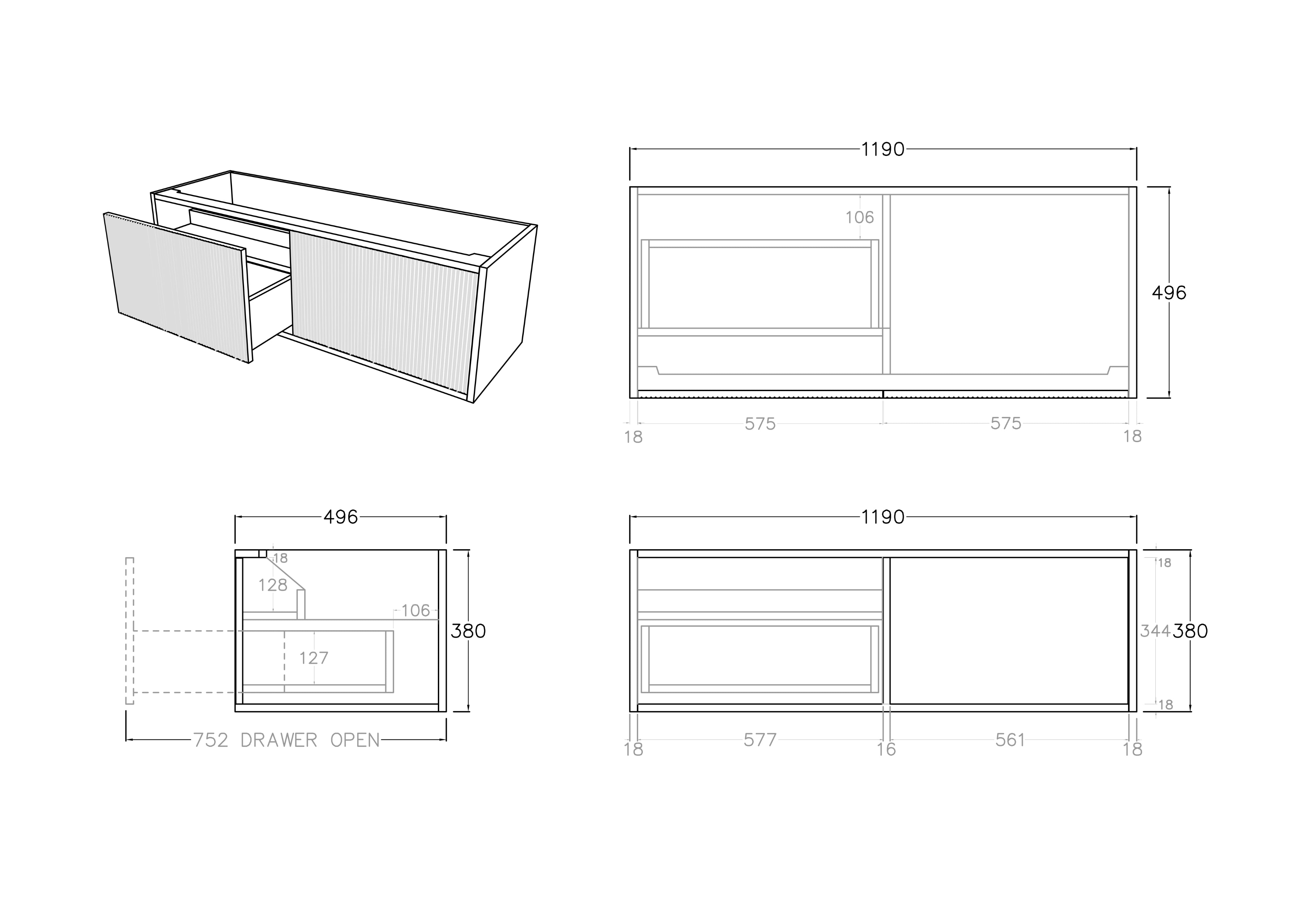 CETO BELLEVUE COASTAL OAK 1200MM SINGLE BOWL WALL HUNG VANITY (AVAILABLE IN LEFT AND RIGHT HAND DRAWER)