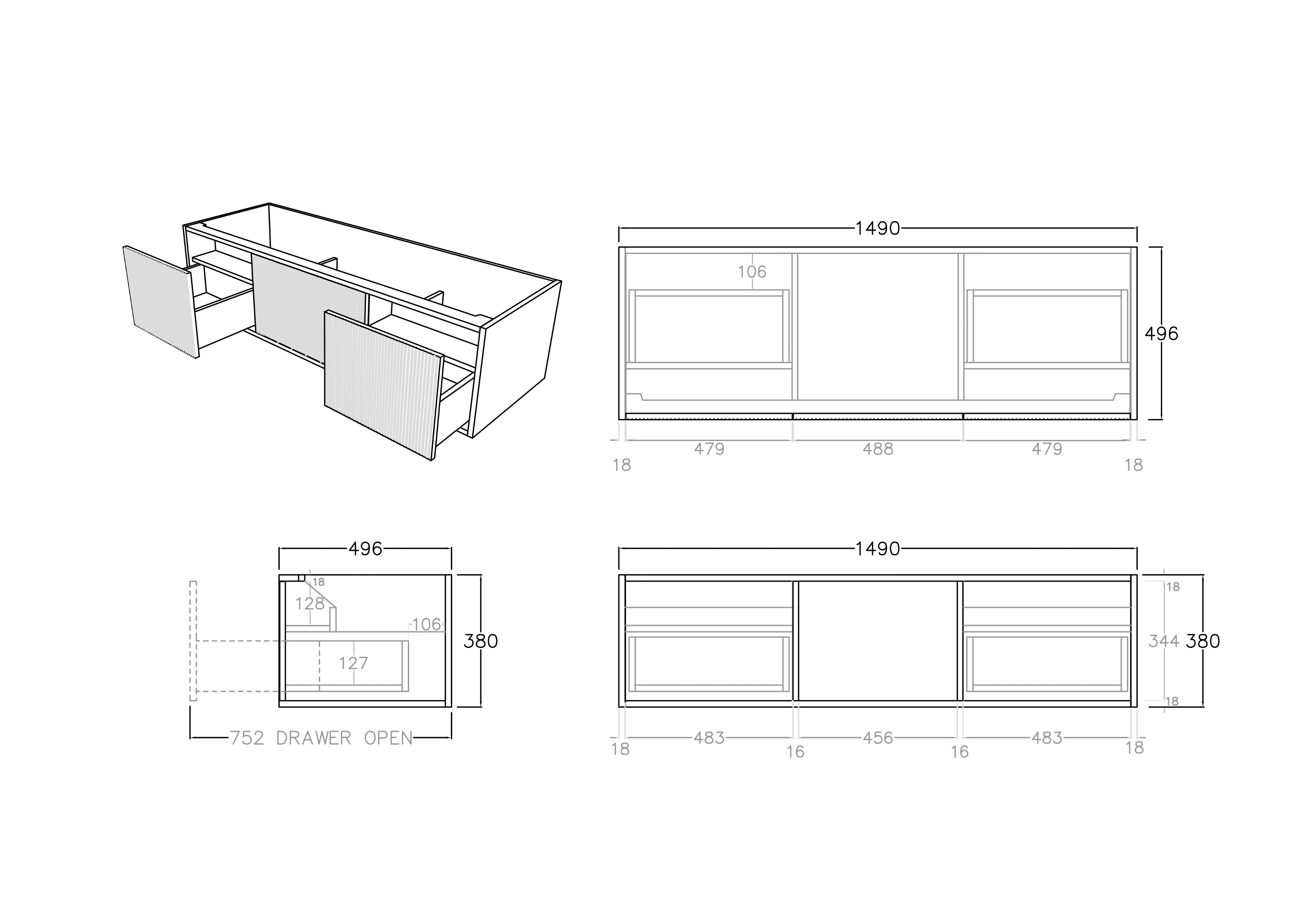 CETO BELLEVUE COASTAL OAK 1500MM DOUBLE BOWL WALL HUNG VANITY