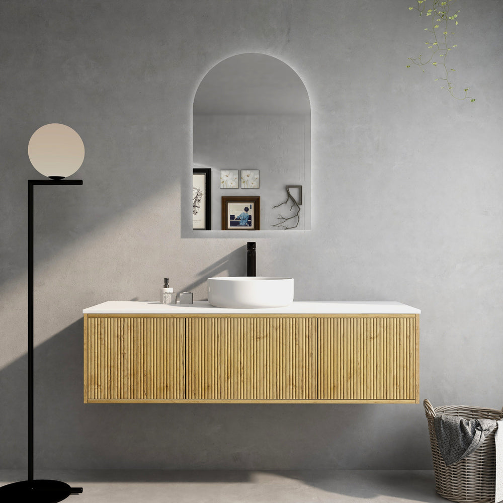 CETO BELLEVUE PRIME OAK 1500MM SINGLE BOWL WALL HUNG VANITY