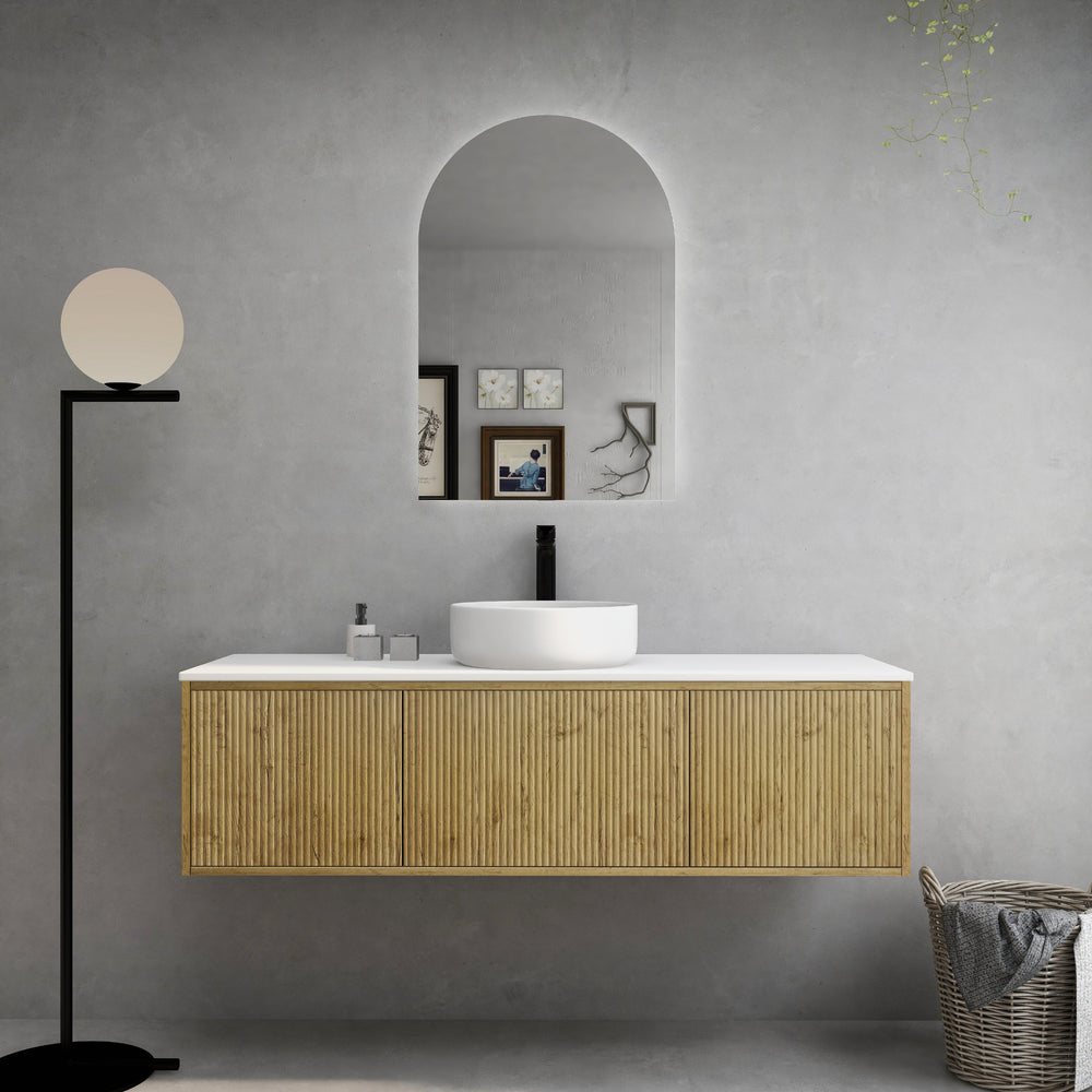 CETO BELLEVUE PRIME OAK 1500MM SINGLE BOWL WALL HUNG VANITY