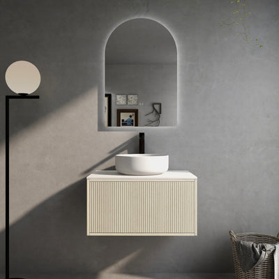 CETO BELLEVUE COASTAL OAK 750MM SINGLE BOWL WALL HUNG VANITY
