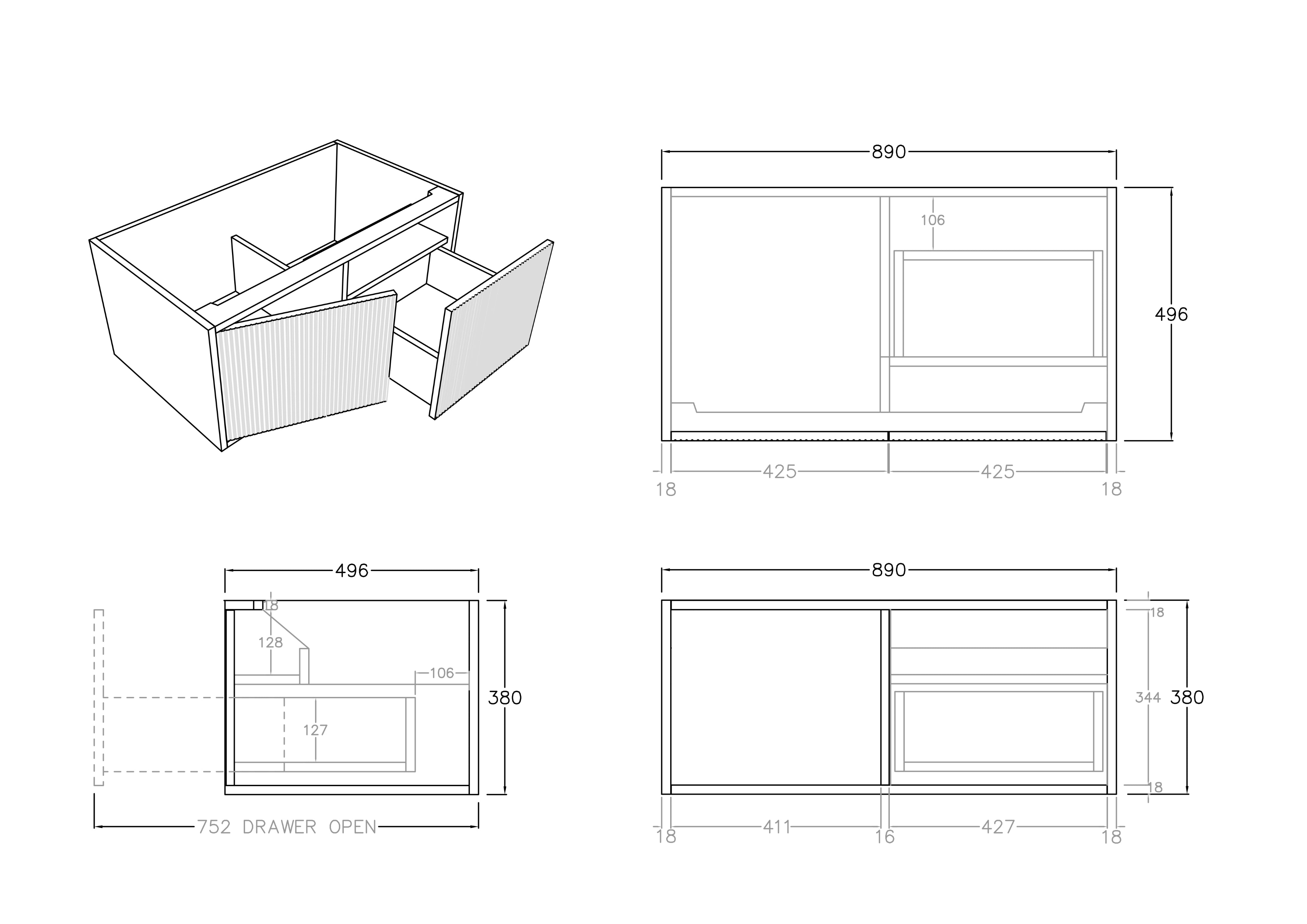 CETO BELLEVUE COASTAL OAK 900MM SINGLE BOWL WALL HUNG VANITY (AVAILABLE IN LEFT HAND DRAWER AND RIGHT HAND DRAWER)