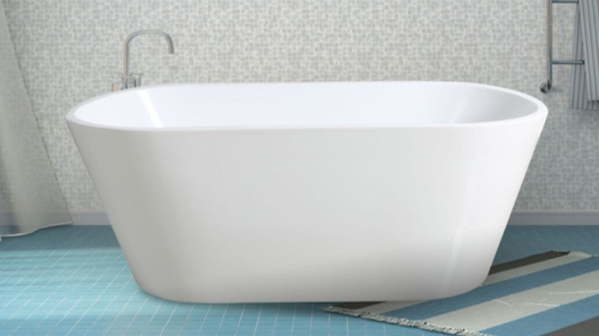 POSEIDON OVIA FREE STANDING BATH GLOSS WHITE (AVAILABLE IN 1200MM, 1300MM, 1400MM, 1500MM AND 1700MM)