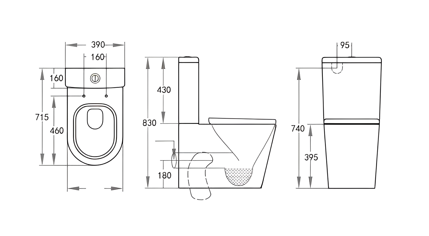 POSEIDON AVERY BTW TOILET SUITE KDK002C GLOSS WHITE