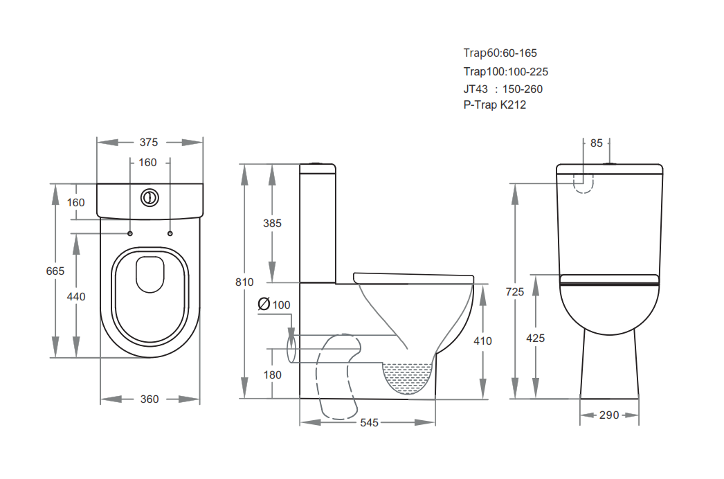 POSEIDON MERCURY BTW TOILET SUITE GLOSS WHITE