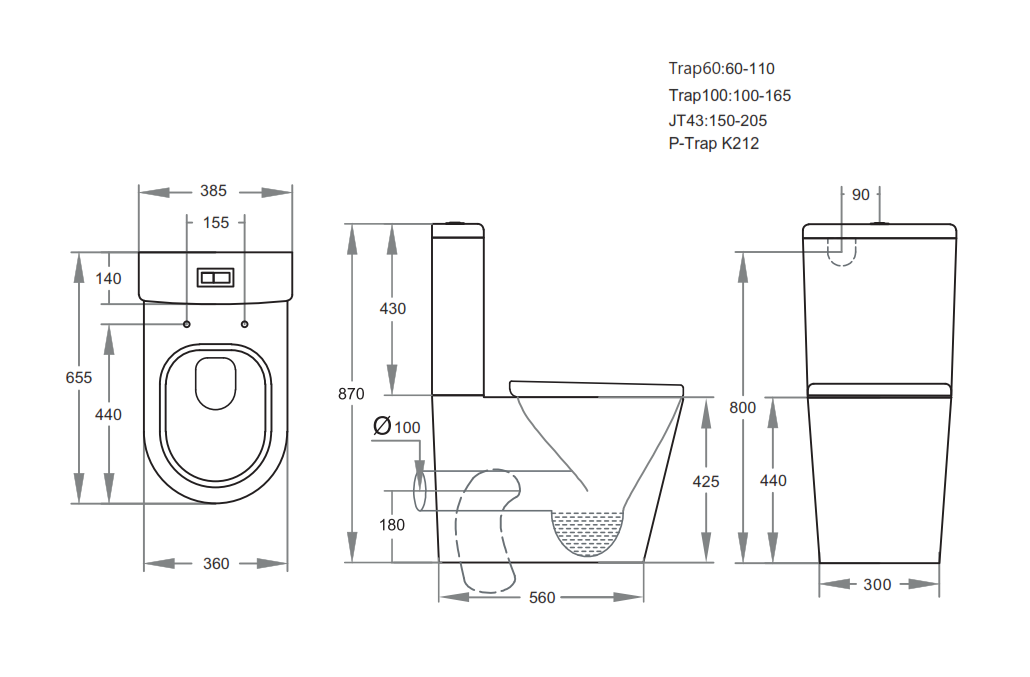 POSEIDON AVIS RIMLESS BACK TO WALL TOILET SUITE GLOSS WHITE