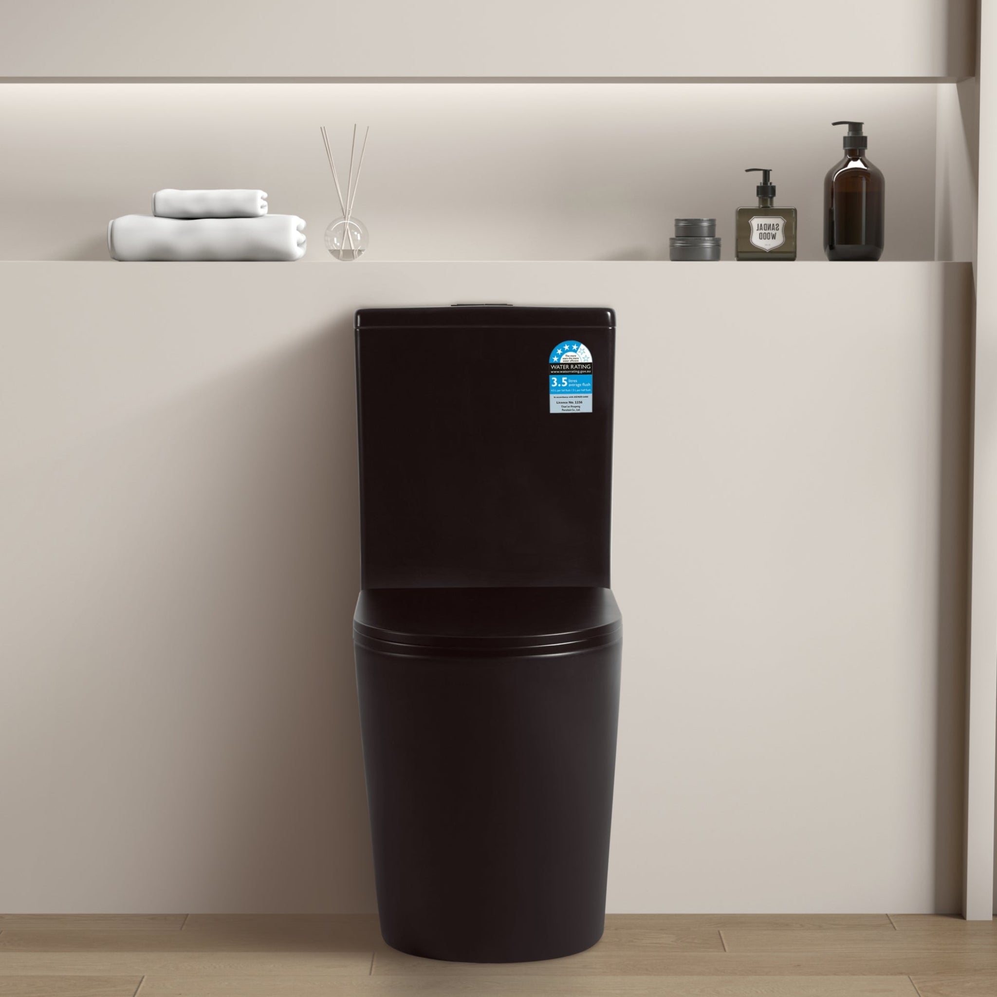 POSEIDON AVIS RIMLESS BACK TO WALL TOILET SUITE MATTE BLACK