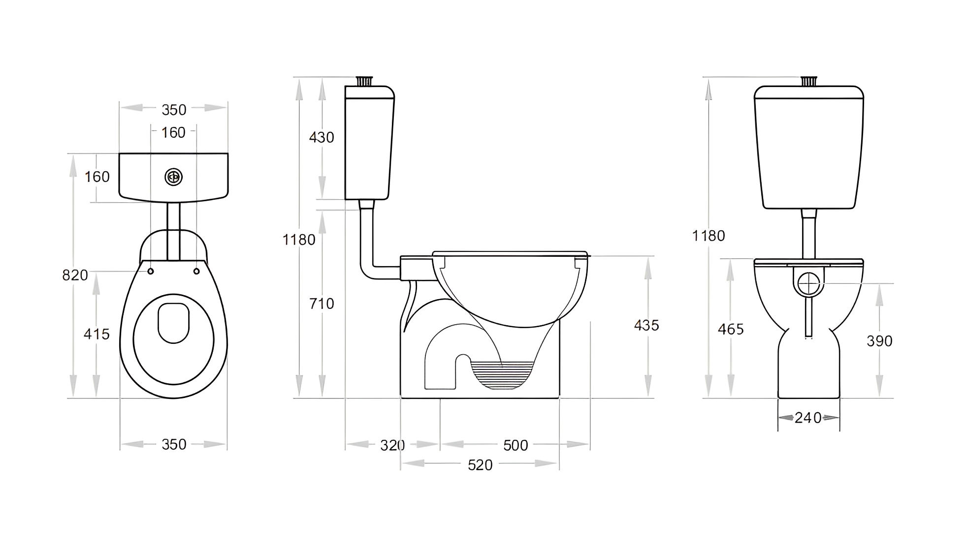 POSEIDON CALLA DISABLE TOILET SUITE CL024 (KDK024) GLOSS WHITE