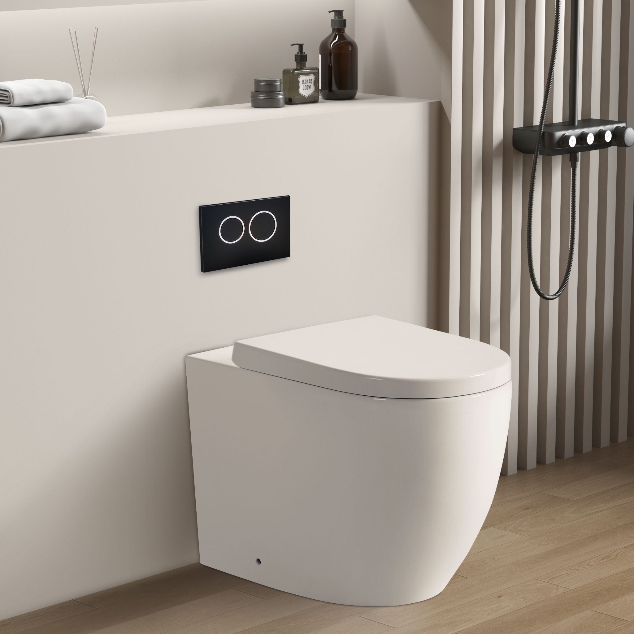 POSEIDON VEDA WALL FACED FLOOR PAN GLOSS WHITE