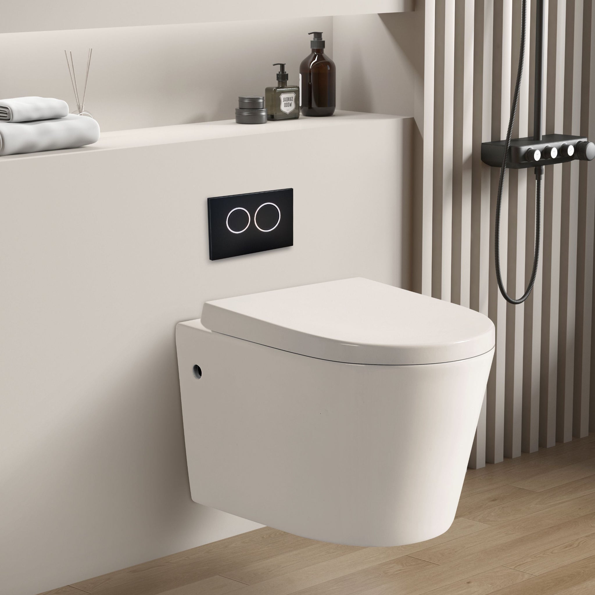 POSEIDON AVIS RIMLESS WALL HUNG PAN GLOSS WHITE