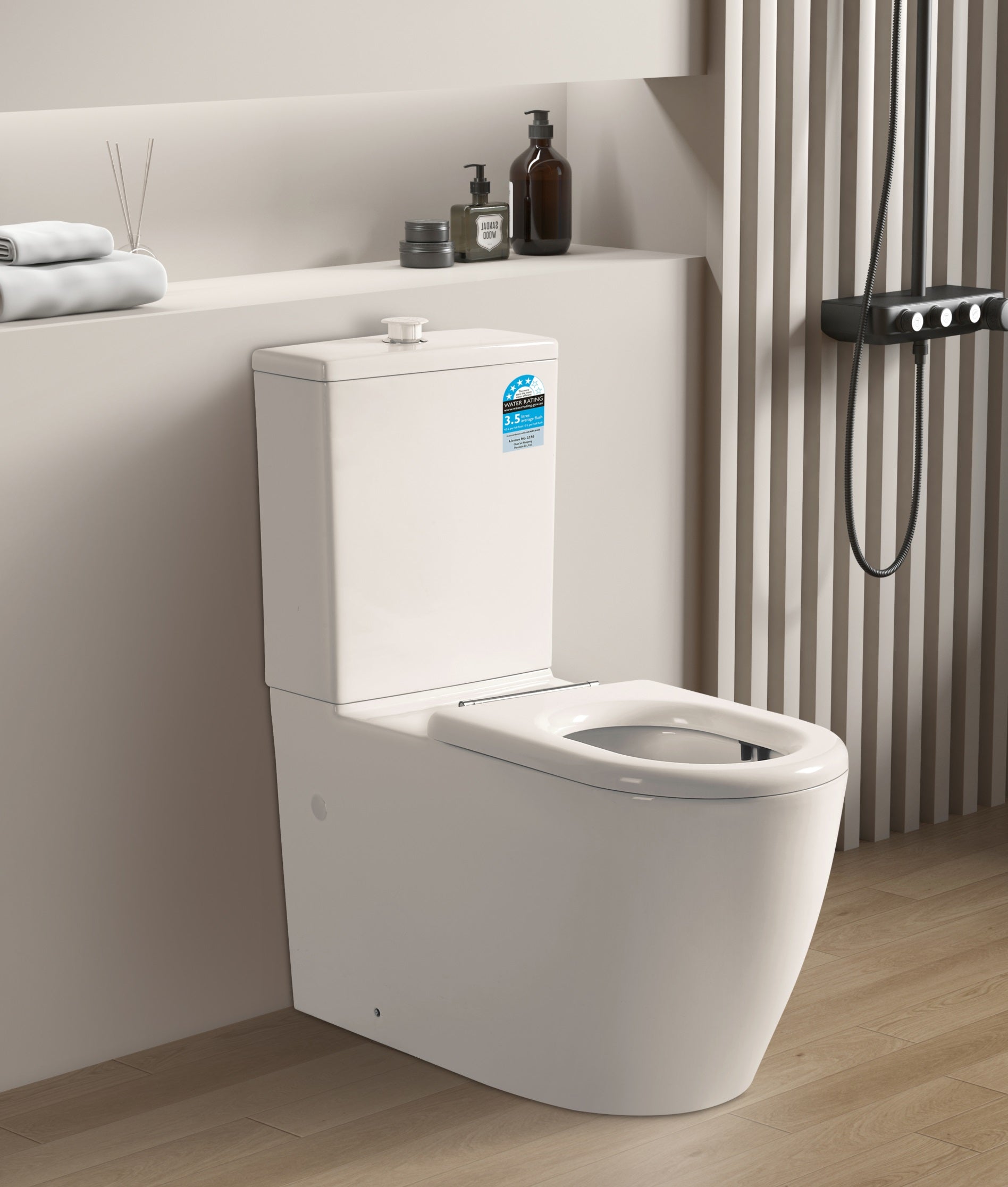 POSEIDON ASTA DISABLE RIMLESS TOILET RIMLESS FLUSH PAN GLOSS WHITE