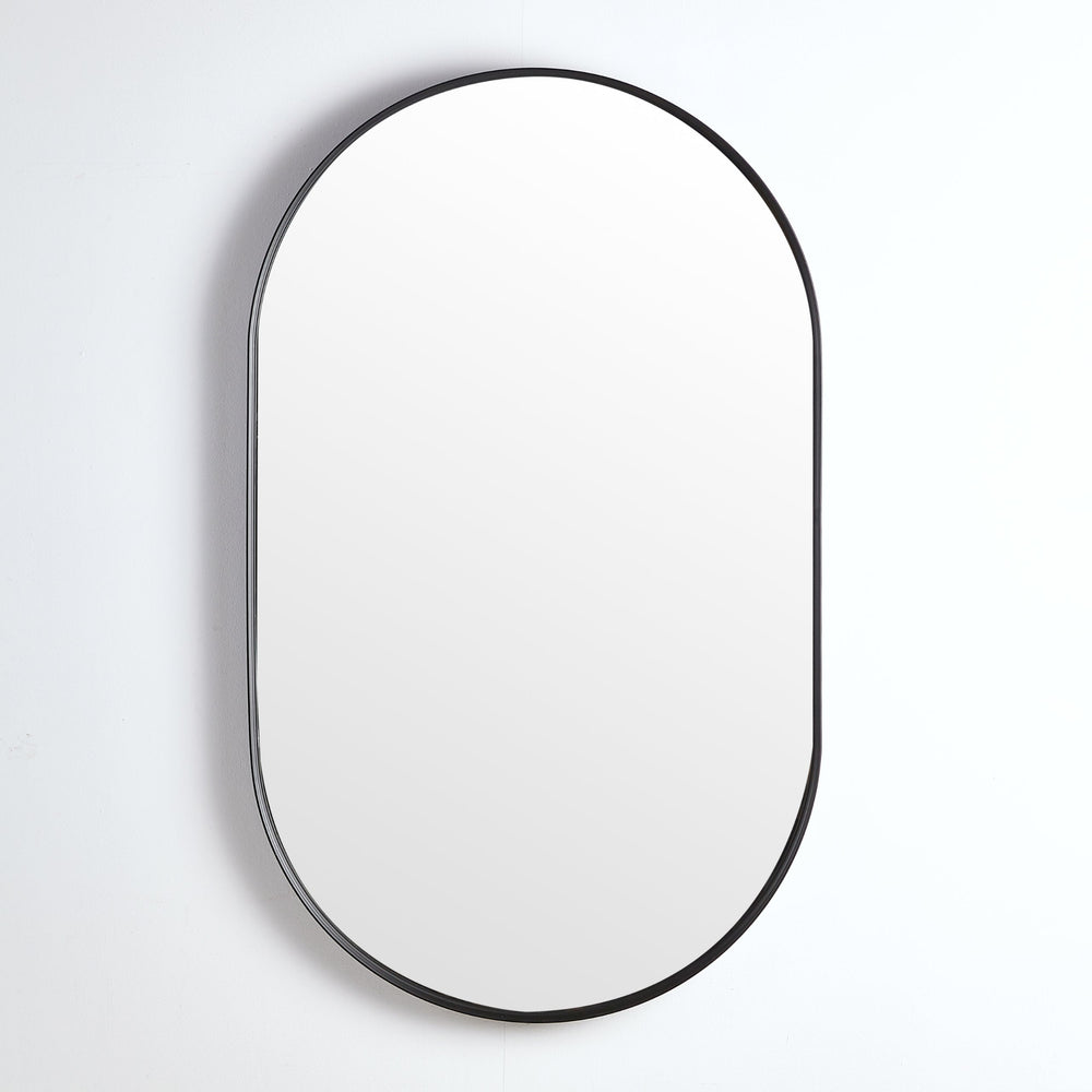 POSEIDON OLIVIA OVAL BLACK FRAMED MIRROR 450X900MM