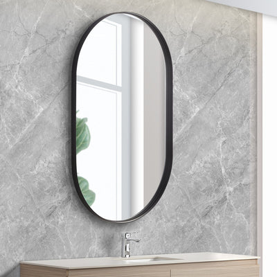 POSEIDON OLIVIA OVAL BLACK FRAMED MIRROR 600X1000MM