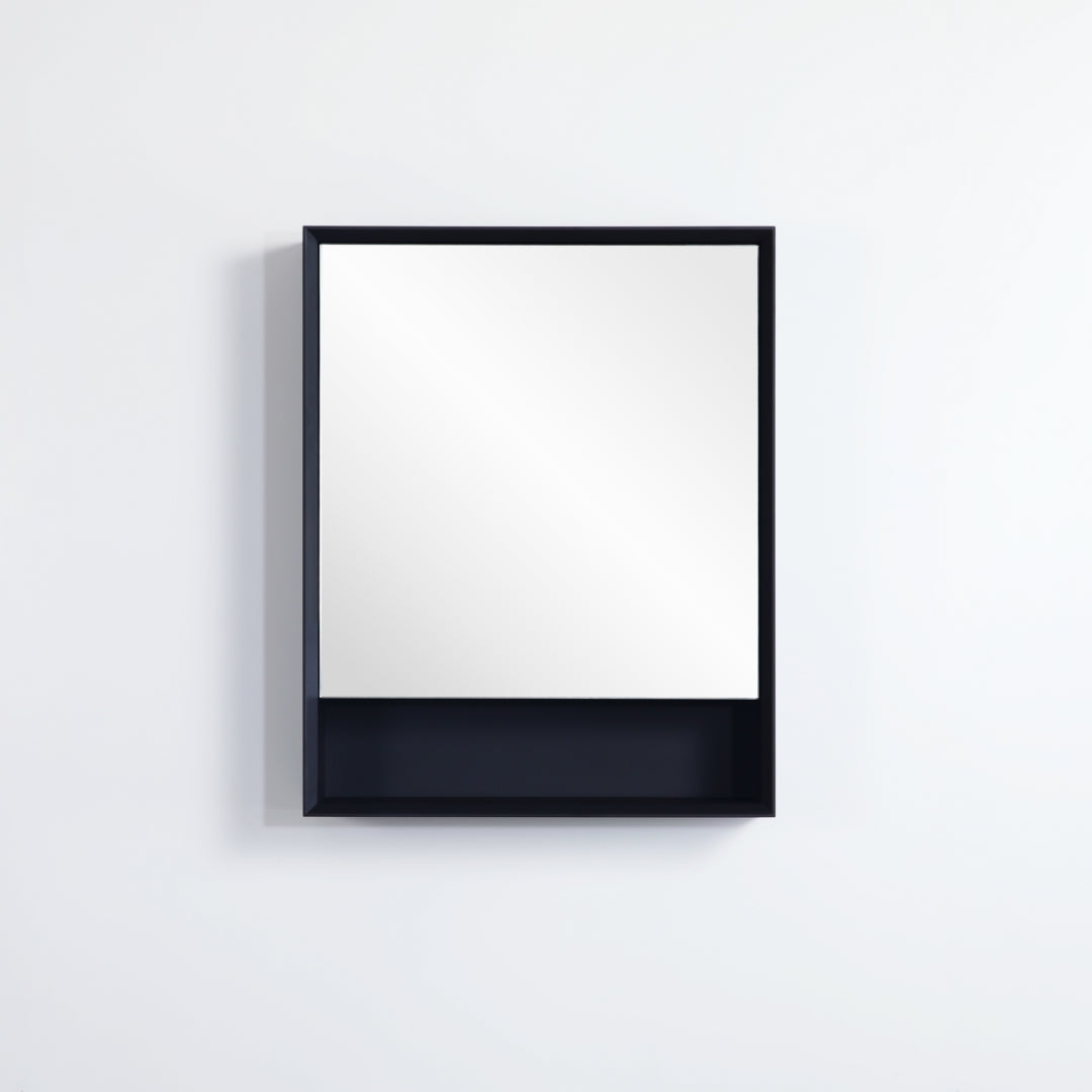 POSEIDON PETRA MATTE BLACK SHAVING CABINET 600X750MM