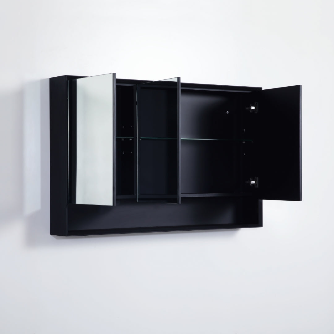 POSEIDON PETRA MATTE BLACK SHAVING CABINET 1200MM