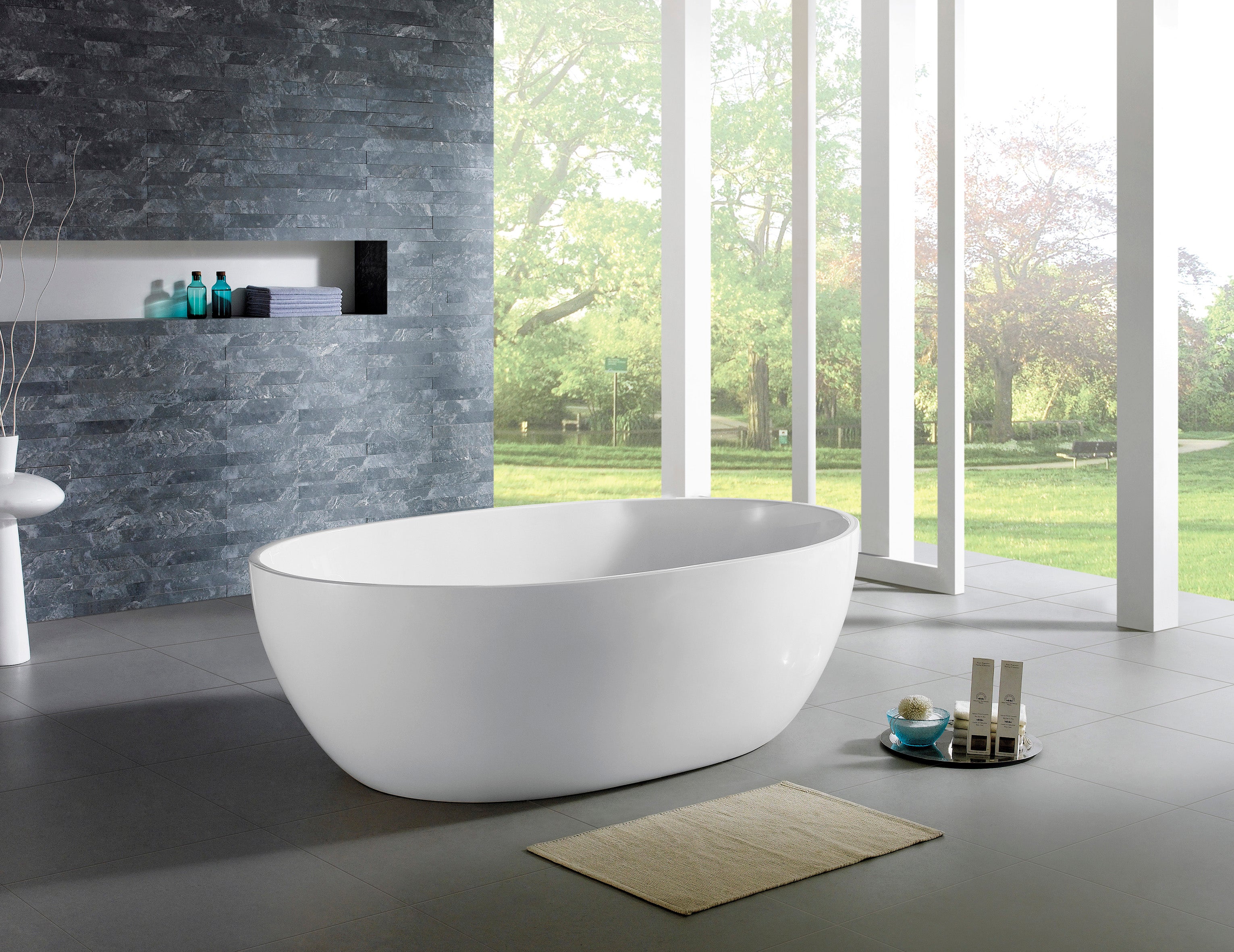 POSEIDON LUCIA FREE STANDING BATH GLOSS WHITE 1800MM