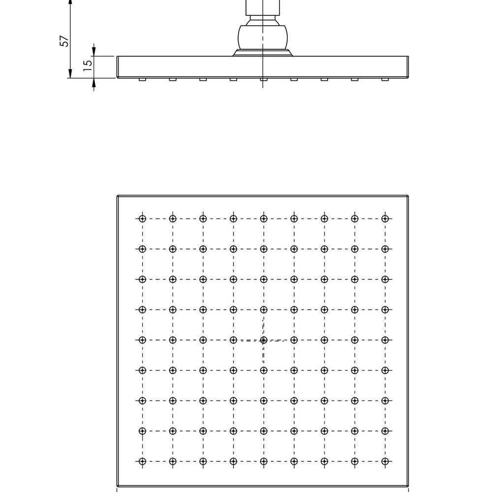 PHOENIX LEXI SHOWER ROSE SQUARE 200MM MATTE BLACK
