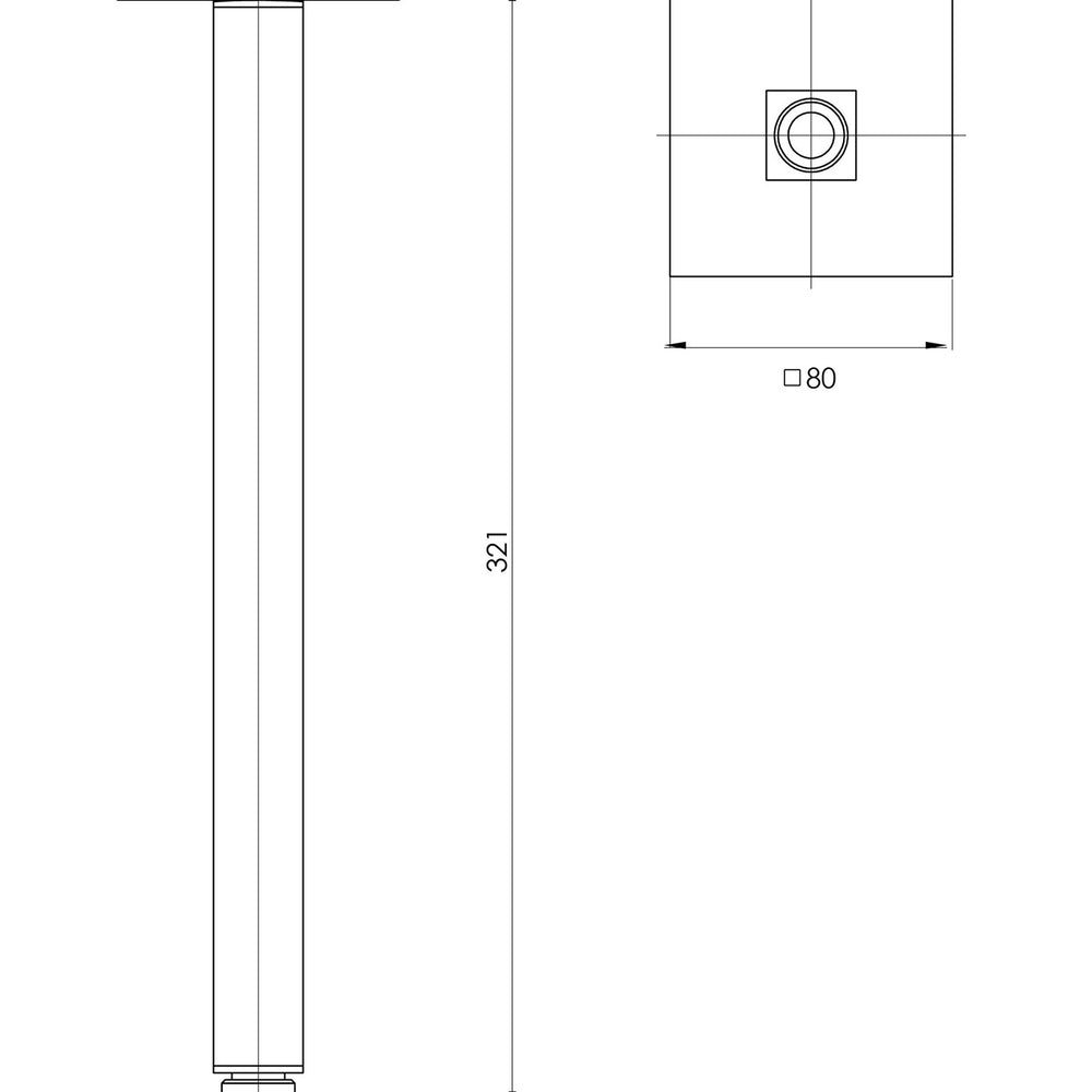 PHOENIX LEXI CEILING ARM 321MM BRUSHED NICKEL