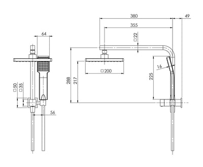 PHOENIX LEXI COMPACT TWIN SHOWER CHROME