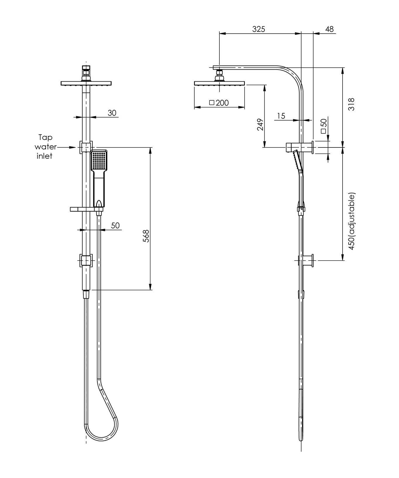 PHOENIX LEXI TWIN SHOWER BRUSHED NICKEL