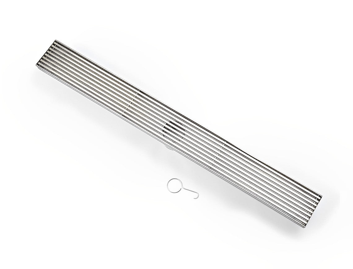 POSEIDON LGFD FLOOR GRATE OUTLET 80MM CHROME 600MM, 800MM, 900MM, 1000MM AND 1200MM