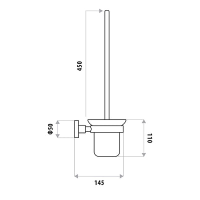 LINKWARE LOUI TOILET PAN BRUSH AND HOLDER CHROME
