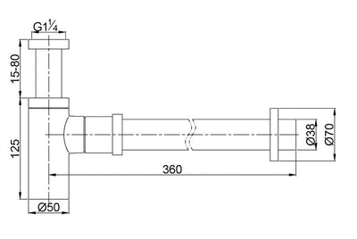 LINSOL EZYFLOW BRASS ROUND BOTTLE TRAP CHROME 32MM