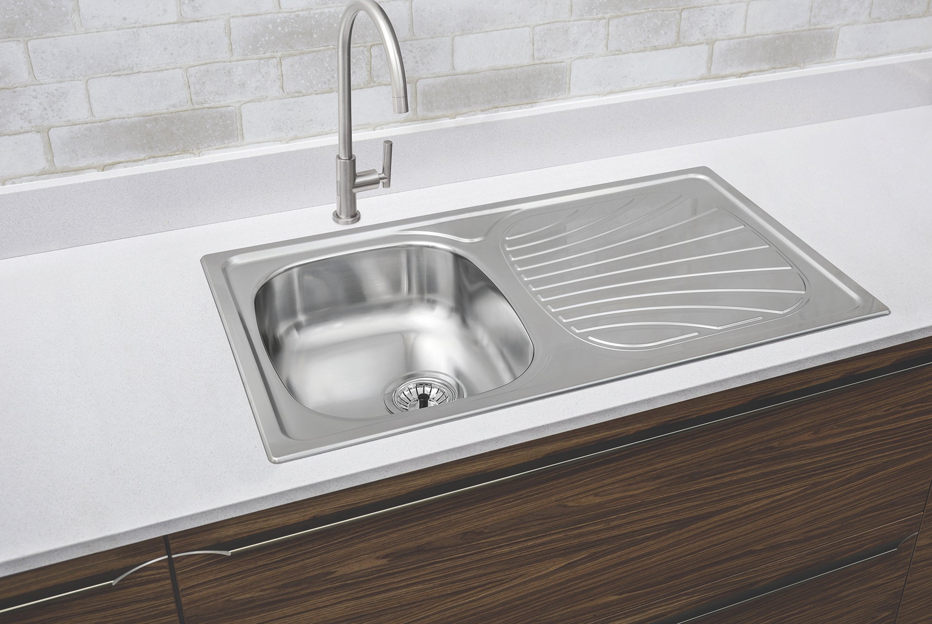LINSOL PRIME 21L SINK AND TRAY STAINLESS STEEL 860MM
