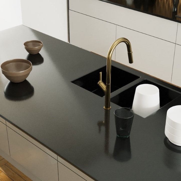 LINSOL TISH PULL-OUT SINK MIXER 463MM BRUSHED BRASS