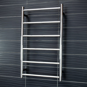 RADIANT HEATING 6-BARS ROUND NON-HEATED TOWEL RAIL CHROME 500MM