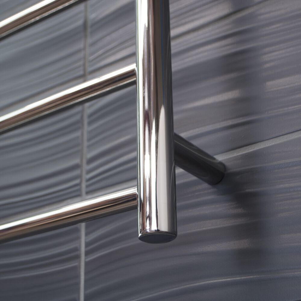 RADIANT HEATING 6-BARS ROUND NON-HEATED TOWEL RAIL CHROME 700MM