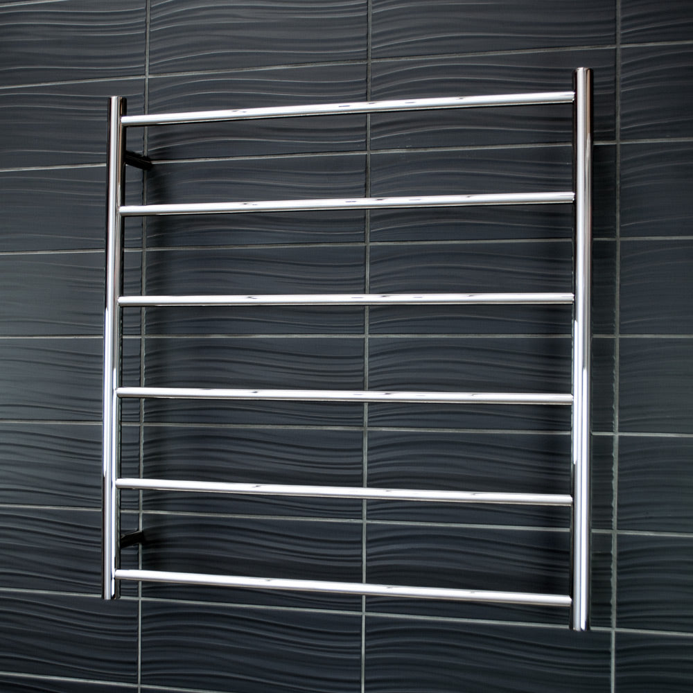 RADIANT HEATING 6-BARS ROUND NON-HEATED TOWEL RAIL CHROME 800MM