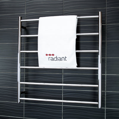 RADIANT HEATING 6-BARS ROUND NON-HEATED TOWEL RAIL CHROME 800MM