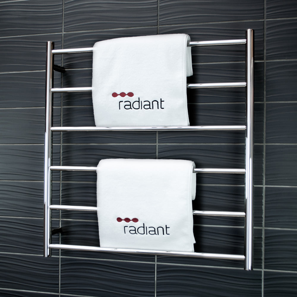 RADIANT HEATING 6-BARS ROUND NON-HEATED TOWEL RAIL CHROME 800MM